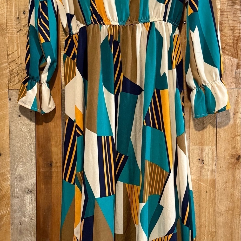 Colorful Geometric Patterned Dress - Picture 3 of 3